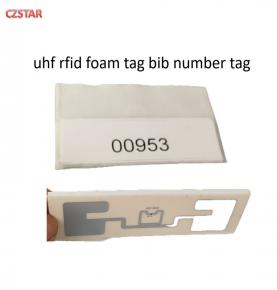 uhf rfid Transponder tag foam printed bib number tag sticker impinj r6 chip bib tag for rfid sports Timing Systems Chip 